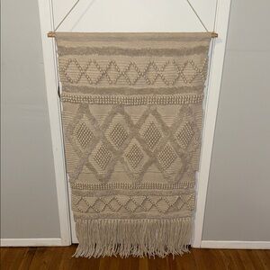 Handwoven Beige Wall Hanging Decor